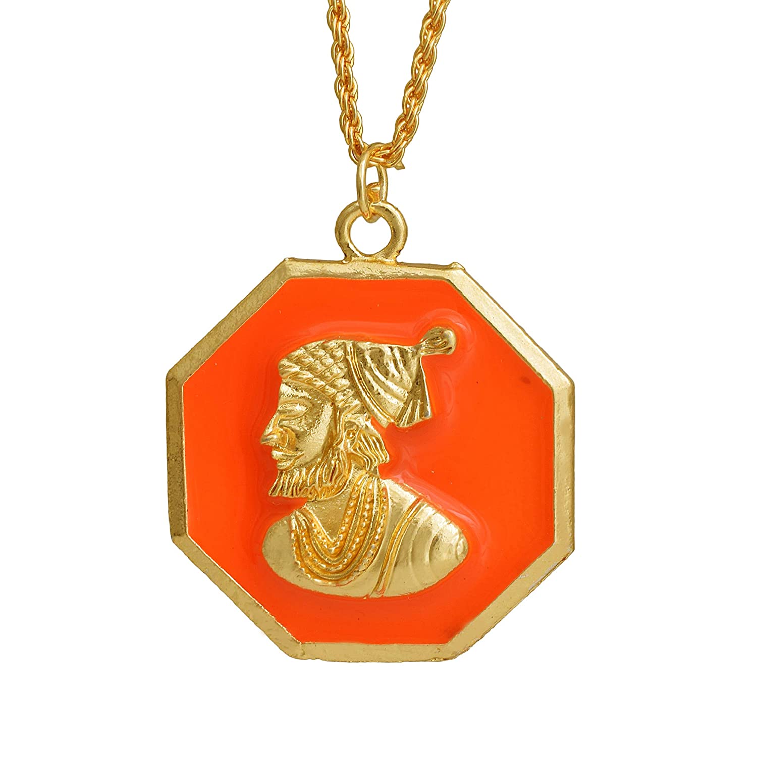 Picture of "Beautiful Chhatrapati Shivaji Maharaj Locket in Bhagwa Color - Buy Now"